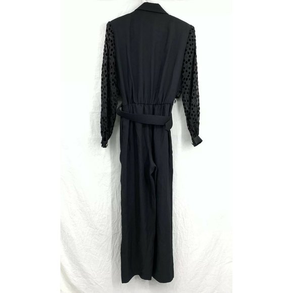 Vintage John Roberts Womens Jumpsuit Size 10 Black Eyelet Pant Romper Power Suit - Picture 7 of 10